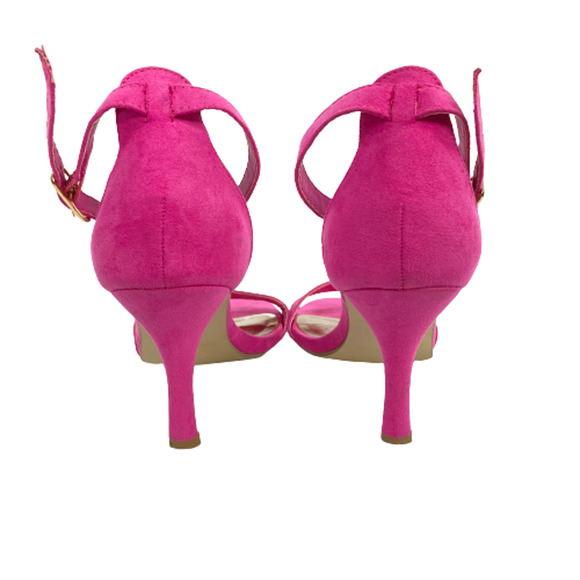 Madden Girl Shoes Womens Sz 7 Darling‎ Pink Faux Suede Open Toe Heel Sandals - Picture 2 of 8